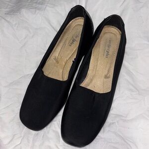 Casual black dress wedge shoes